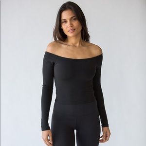 Montiel off the shoulder cropped shirt